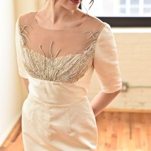 Rohm Doretta silk dress illusion lace